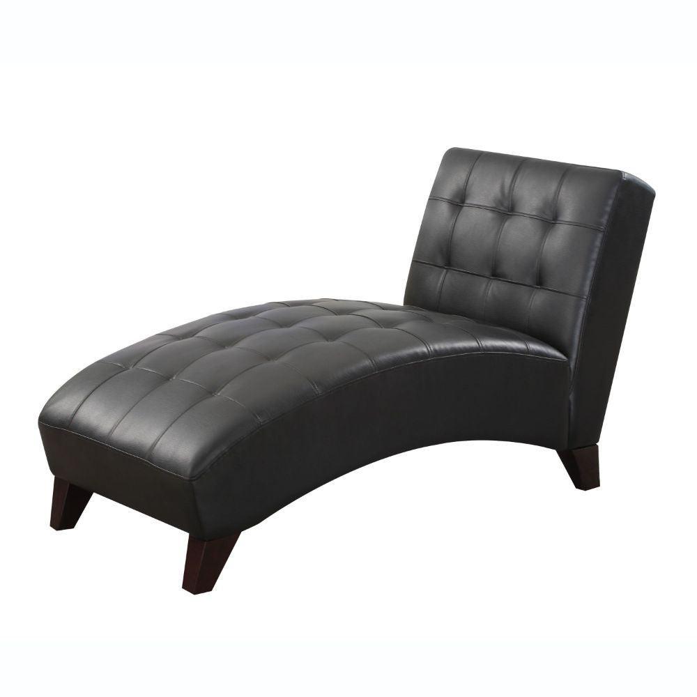 ACME Anna Lounge Chaise, Black PU