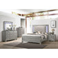 ACME Antares Queen Bed, Fabric & Light Gray Oak