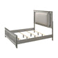 ACME Antares Queen Bed, Fabric & Light Gray Oak