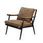 ACME Anzan Accent Chair, Berham Chestnut Top Grain Leather & Matt Iron Finish