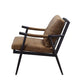 ACME Anzan Accent Chair, Berham Chestnut Top Grain Leather & Matt Iron Finish