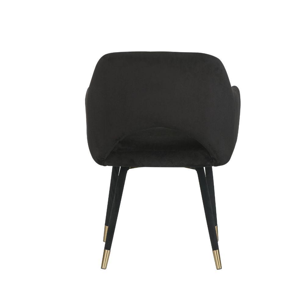 ACME Applewood Accent Chair, Black Velvet & Gold