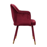 ACME Applewood Accent Chair, Bordeaux-Red Velvet & Gold