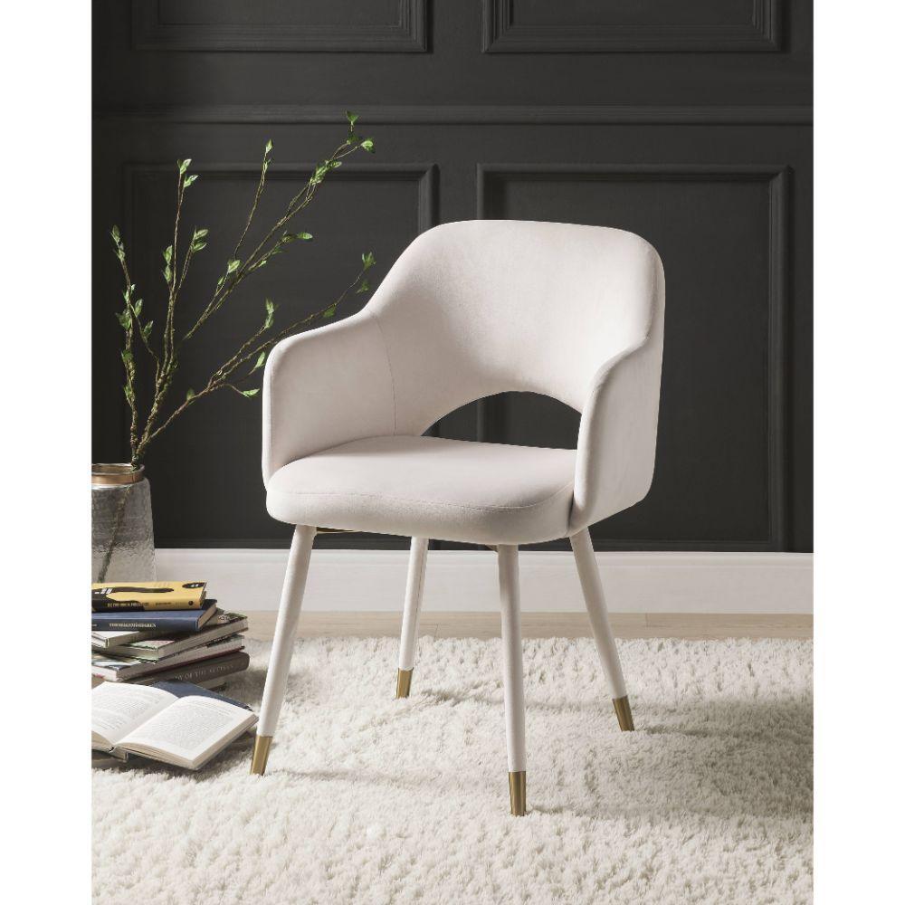 ACME Applewood Accent Chair, Cream Velvet & Gold