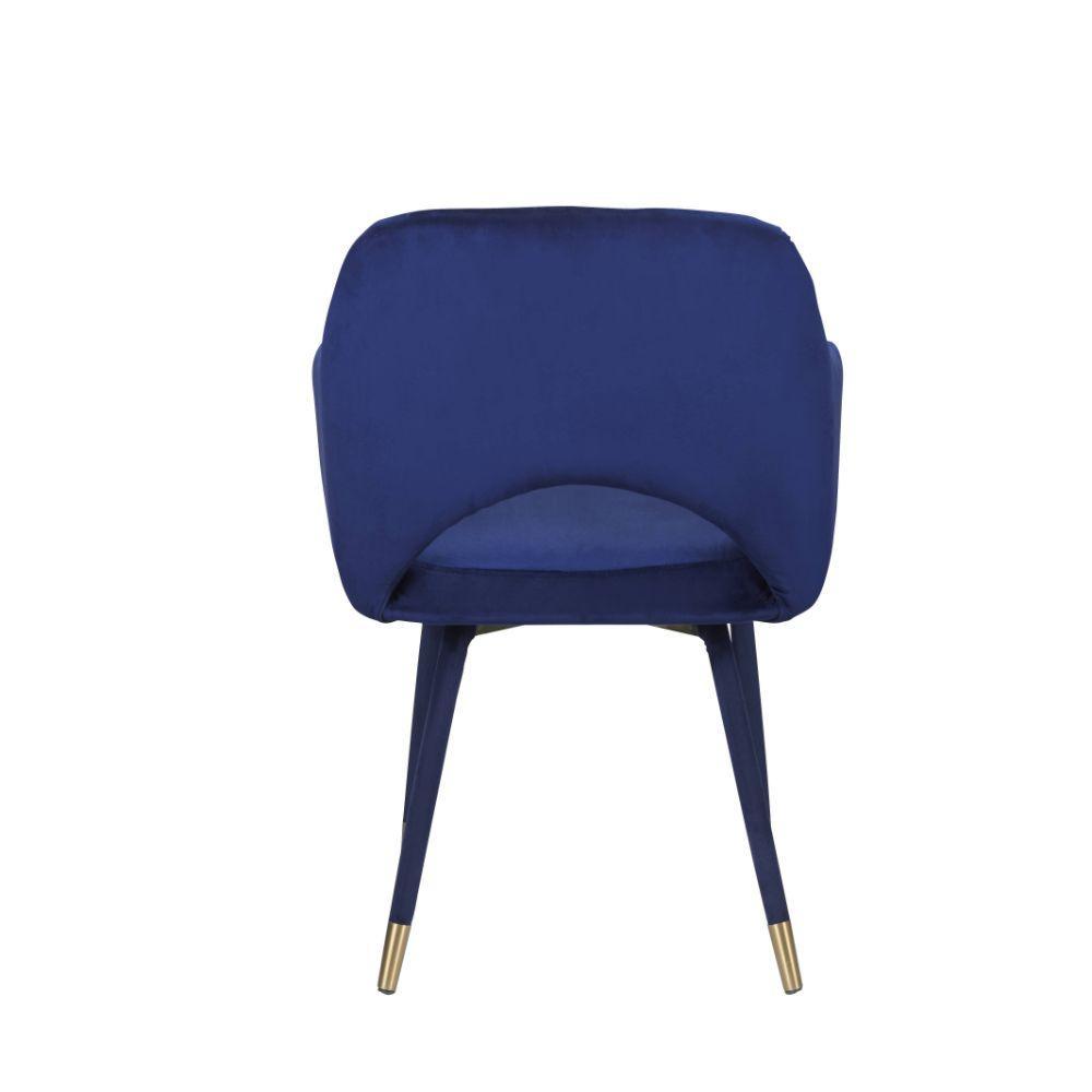 ACME Applewood Accent Chair, Ocean Blue Velvet & Gold