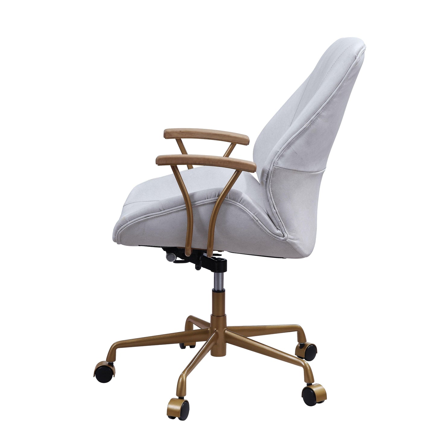 ACME Argrio Office Chair, Vintage White Top Grain Leather