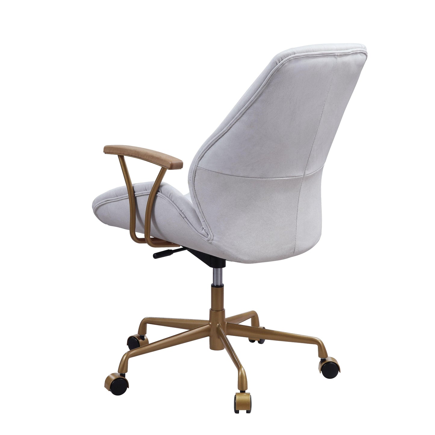 ACME Argrio Office Chair, Vintage White Top Grain Leather