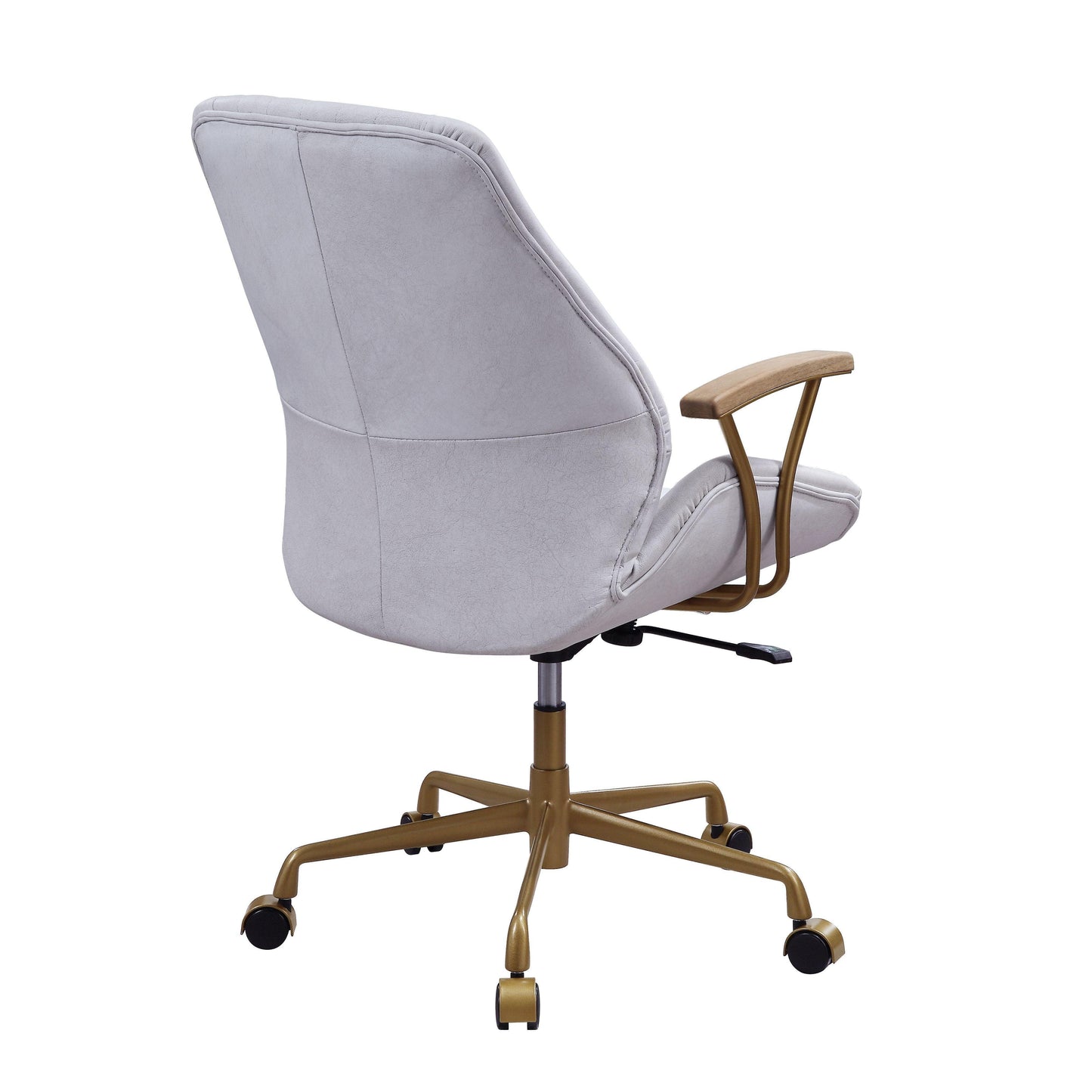 ACME Argrio Office Chair, Vintage White Top Grain Leather