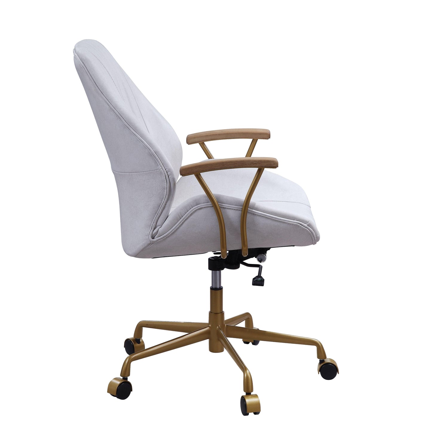 ACME Argrio Office Chair, Vintage White Top Grain Leather