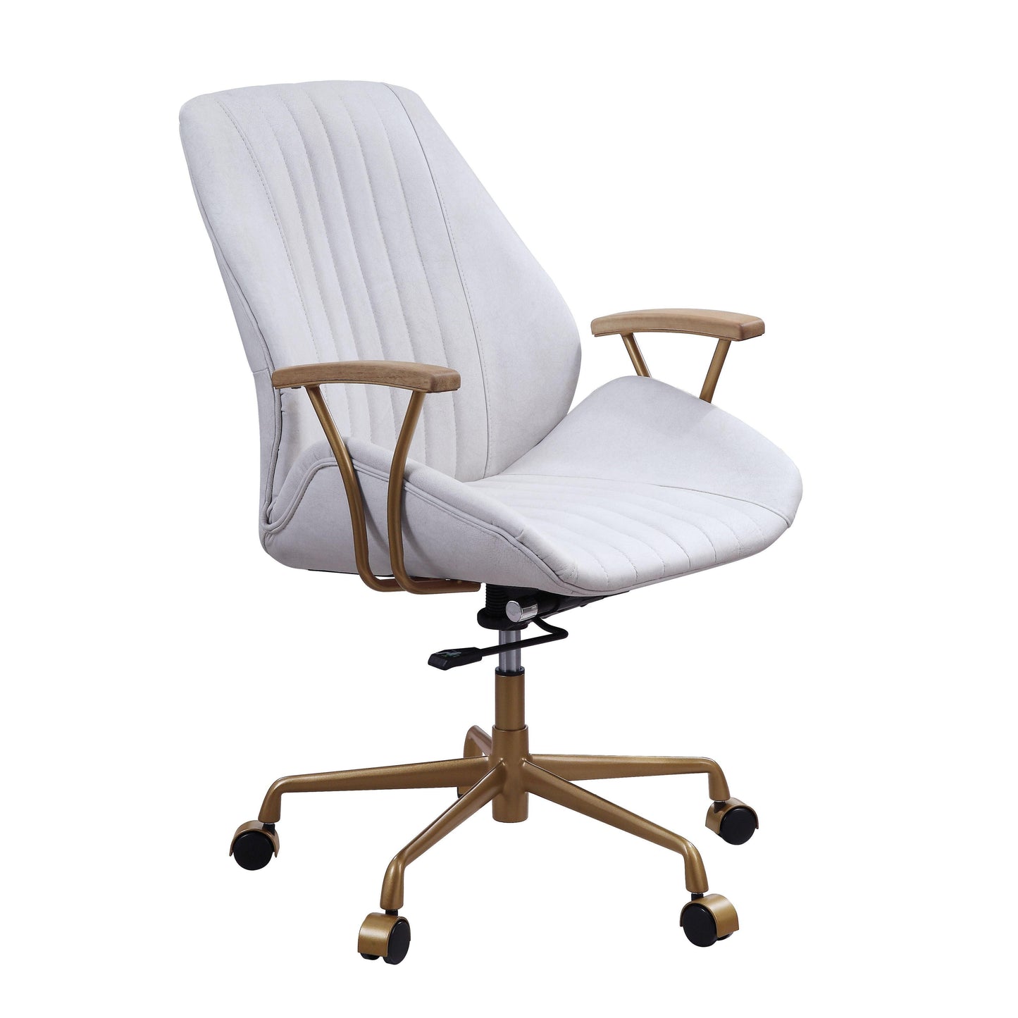 ACME Argrio Office Chair, Vintage White Top Grain Leather