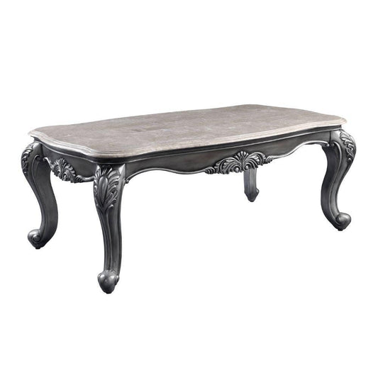 ACME Ariadne Coffee Table, Marble & Platinum