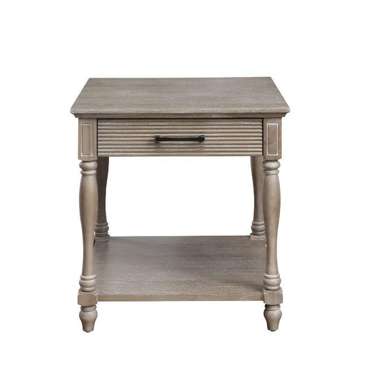 ACME Ariolo End Table, Antique White