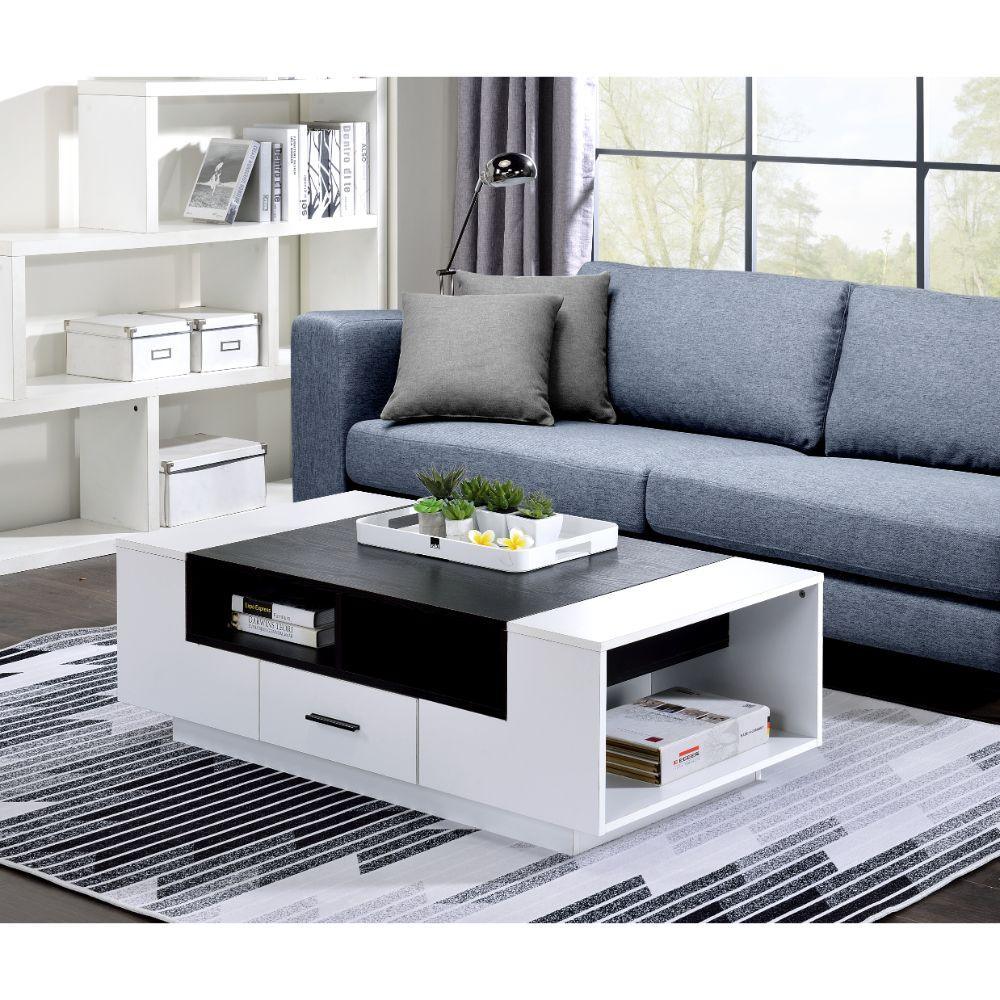 ACME Armour Coffee Table, White & Black