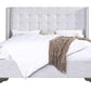 ACME Artesia California King Bed, Tan Fabric & Salvaged Natural Finish