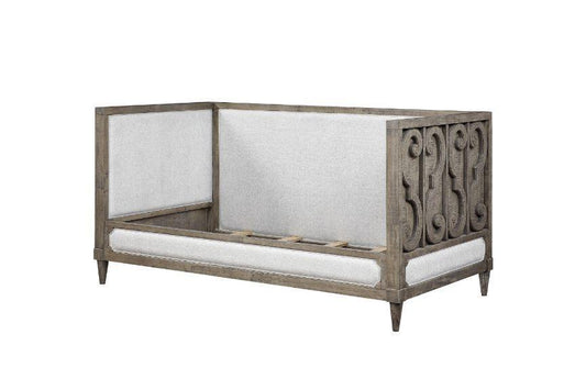 ACME Artesia Daybed, Tan Fabric & Salvaged Natural Finish