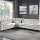 Atronia Sectional Sofa w/4 Pillows, Beige Fabric