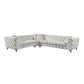 Atronia Sectional Sofa w/4 Pillows, Beige Fabric