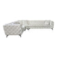 Atronia Sectional Sofa w/4 Pillows, Beige Fabric