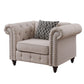 Aurelia Chair w/1 Pillow, Beige Linen