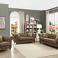 Aurelia Sofa w/2 Pillows, Brown Linen