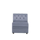 Bois II Modular Armless Chair, Gray Velvet