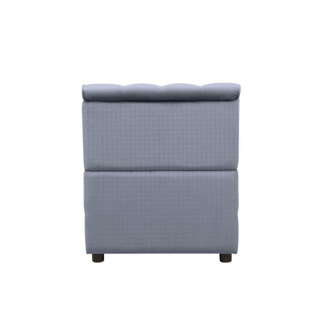 Bois II Modular Armless Chair, Gray Velvet