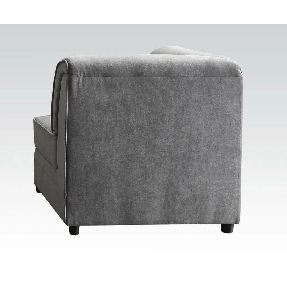 Bois Modular Armless Chair, Gray Velvet