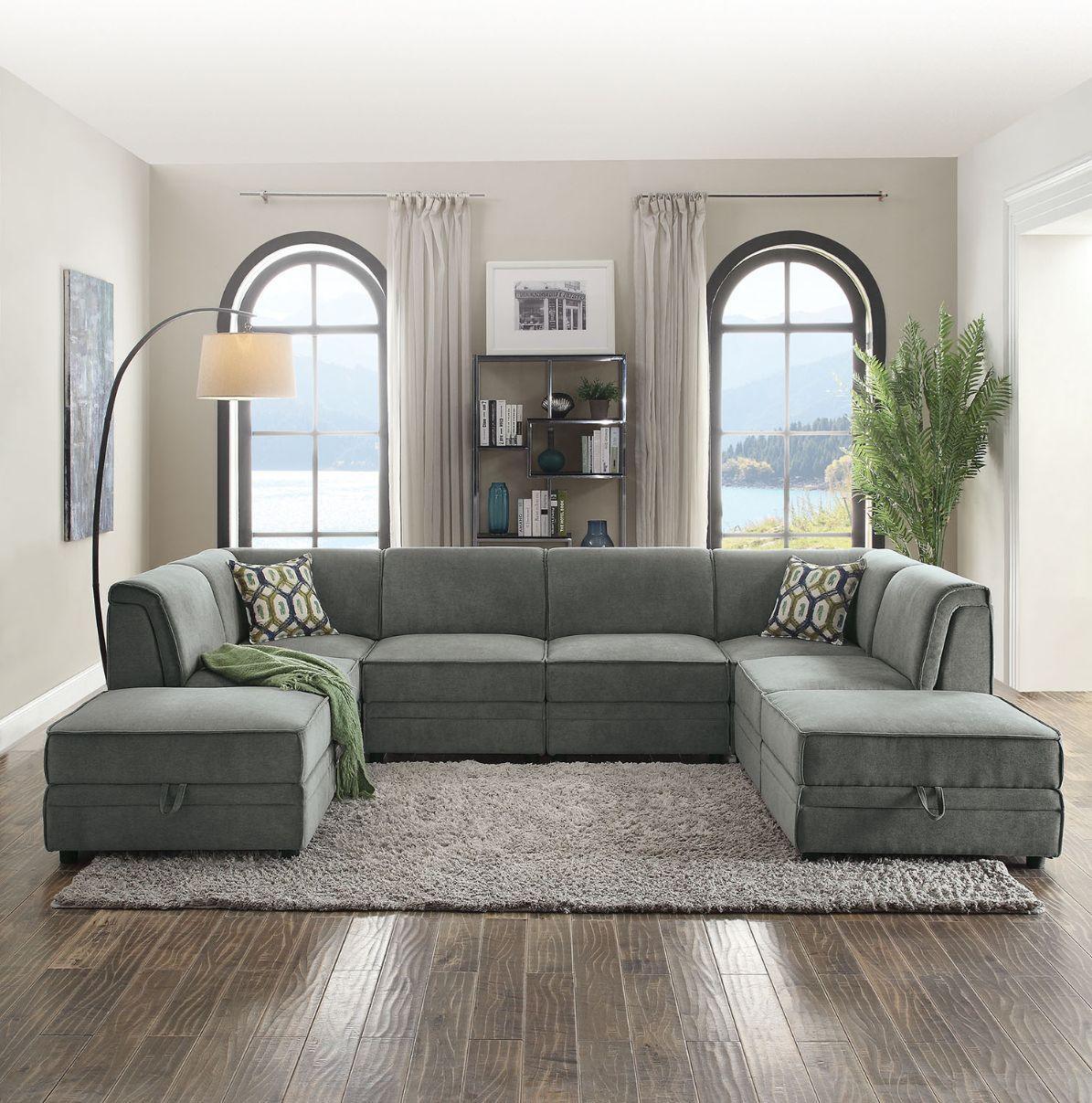 Bois Modular Armless Chair, Gray Velvet