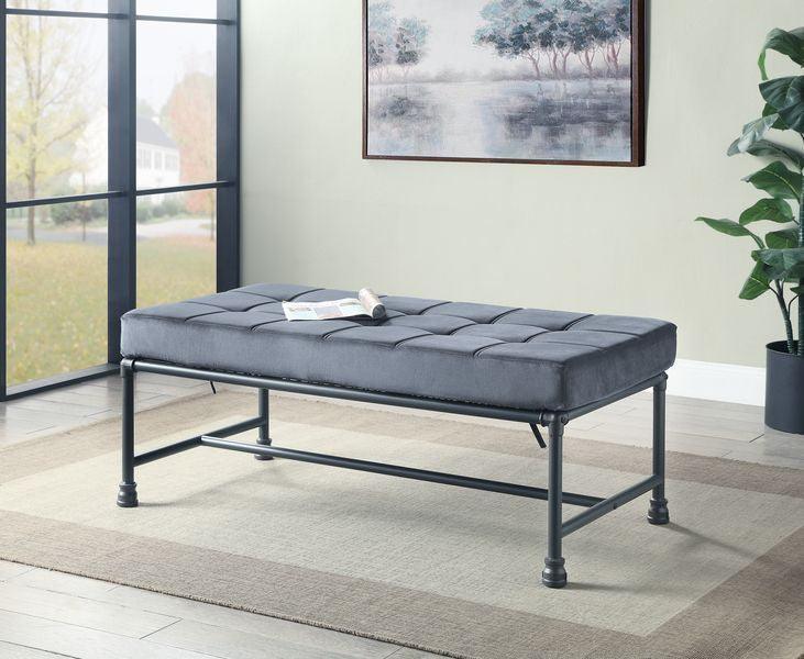 Brantley Bench, Gray Velvet