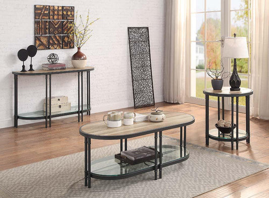 Brantley Coffee Table, Oak & Sandy Black Finish