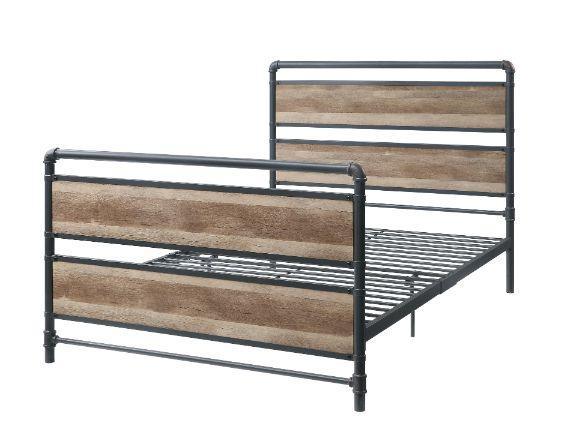 Brantley Full Bed, Antique Oak & Sandy Gray Finish