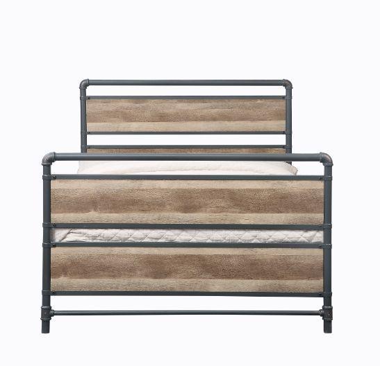 Brantley Full Bed, Antique Oak & Sandy Gray Finish