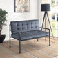 Brantley Loveseat, Gray Velvet & Sandy Gray Finish
