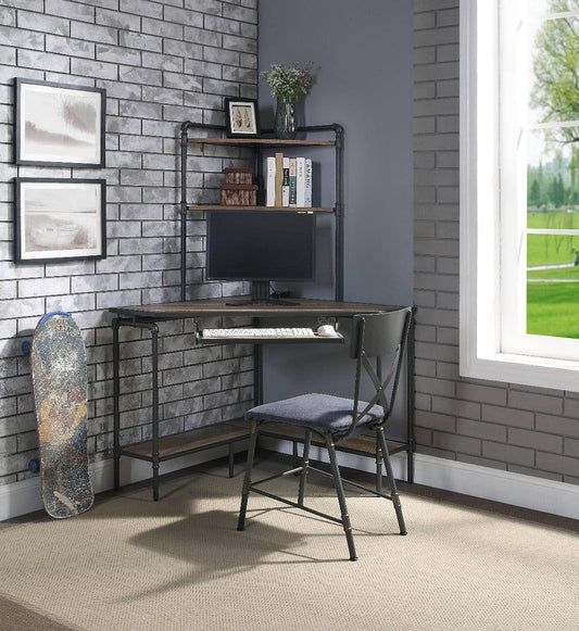 Brantley Office Chair, Antique Oak & Sandy Gray Finish