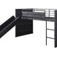 Cargo Twin Loft Bed w/Slide, Gunmetal Finish