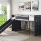 Cargo Twin Loft Bed w/Slide, Gunmetal Finish