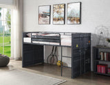 Cargo Twin Loft Bed w/Slide, Gunmetal Finish