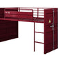 Cargo Twin Loft Bed w/Slide, Red Finish
