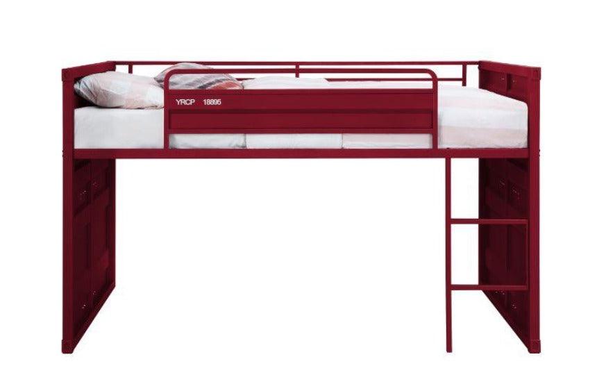 Cargo Twin Loft Bed w/Slide, Red Finish