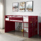 Cargo Twin Loft Bed w/Slide, Red Finish