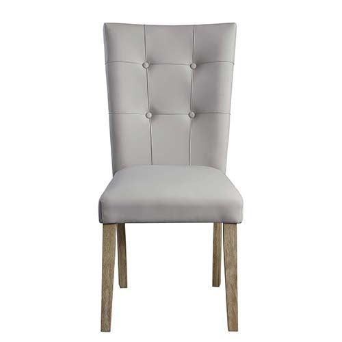 ACME Charnell Side Chair (Set-2), Gary PU & Oak Finish