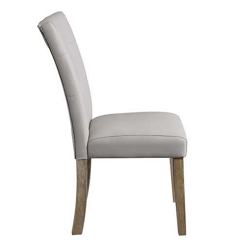 ACME Charnell Side Chair (Set-2), Gary PU & Oak Finish