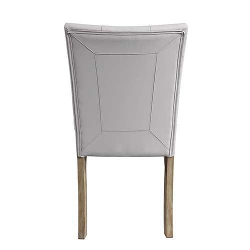 ACME Charnell Side Chair (Set-2), Gary PU & Oak Finish