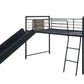 Cordelia Twin Loft Bed w/Slide, Antique Oak, Sandy Black & Dark Bronze