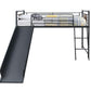 Cordelia Twin Loft Bed w/Slide, Antique Oak, Sandy Black & Dark Bronze