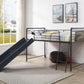 Cordelia Twin Loft Bed w/Slide, Antique Oak, Sandy Black & Dark Bronze