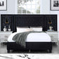 Damazy Queen Bed, Black Velvet