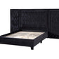 Damazy Queen Bed, Black Velvet