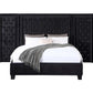 Damazy Queen Bed, Black Velvet
