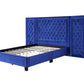 Damazy Queen Bed, Blue Velvet